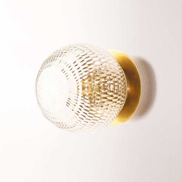 Pooky - Larger Burgh Ip54 Wall Light - Glass And Brass