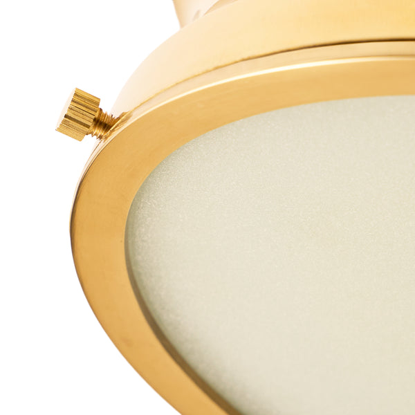 Pooky - Blanchard ip44 Flush Ceiling Light - Brass and Glass