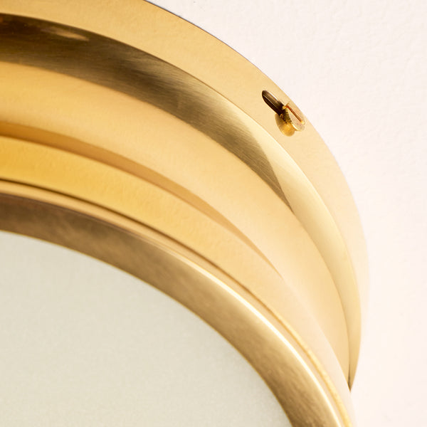 Pooky - Blanchard ip44 Flush Ceiling Light - Brass and Glass
