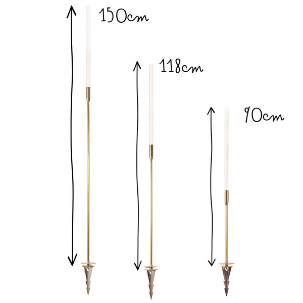 Pooky - Bullrush ip67 Spike Lights - Brass and Glass