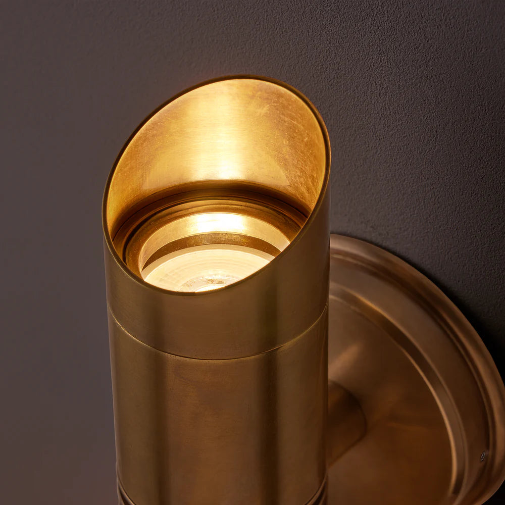 Pooky Blythe IP54 Up and Down Wall Light in Aged Brass