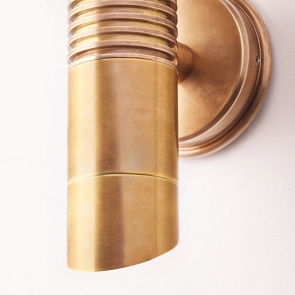 Pooky Blythe IP54 Up and Down Wall Light in Aged Brass