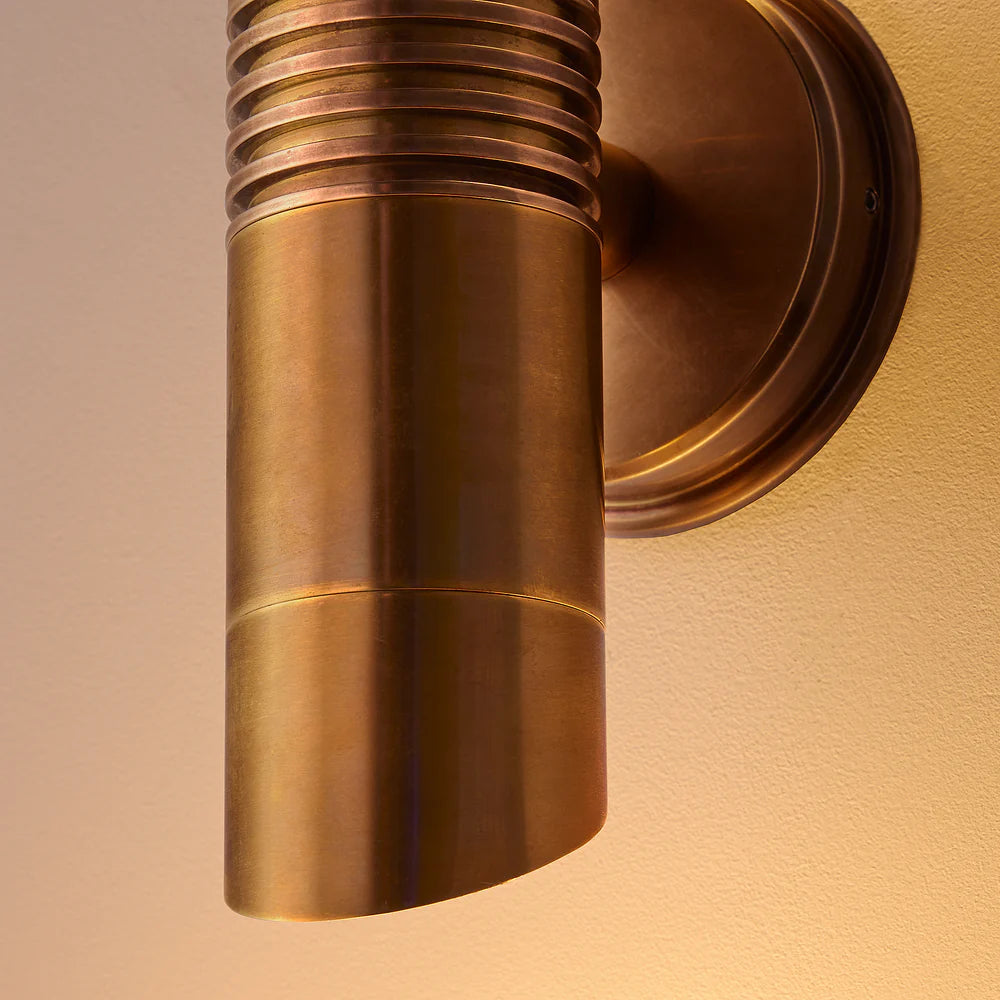 Pooky Blythe IP54 Up and Down Wall Light in Aged Brass