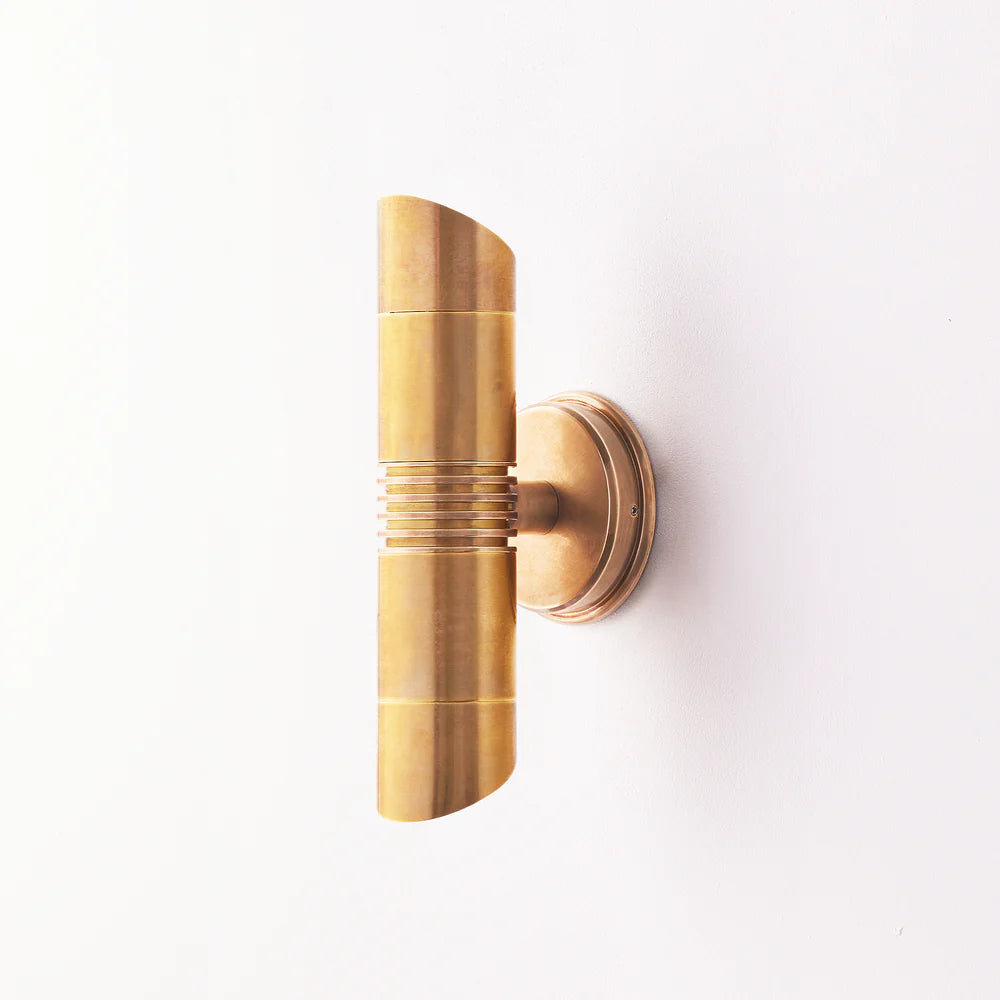 Pooky Blythe IP54 Up and Down Wall Light in Aged Brass