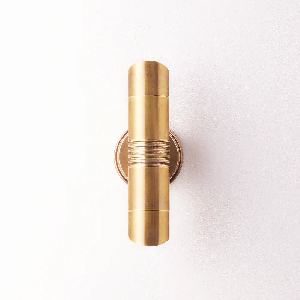 Pooky Blythe IP54 Up and Down Wall Light in Aged Brass