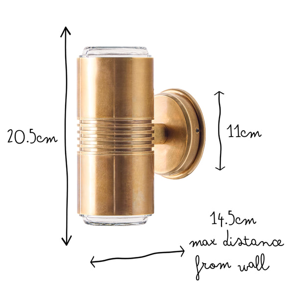 Pooky - Larger Blythe Ip54 Wall Light - Outdoor - Antique Brass