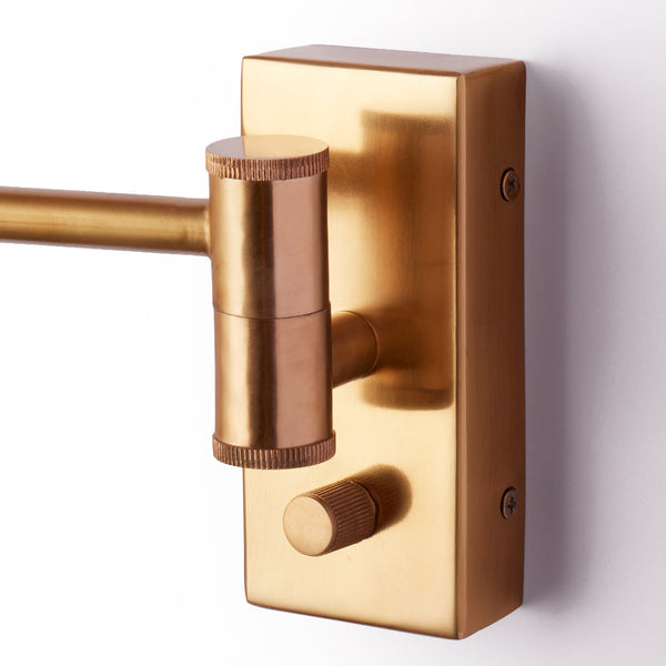 Pooky - Conrad Articulated Wall Light - Brass with Bronze Hood