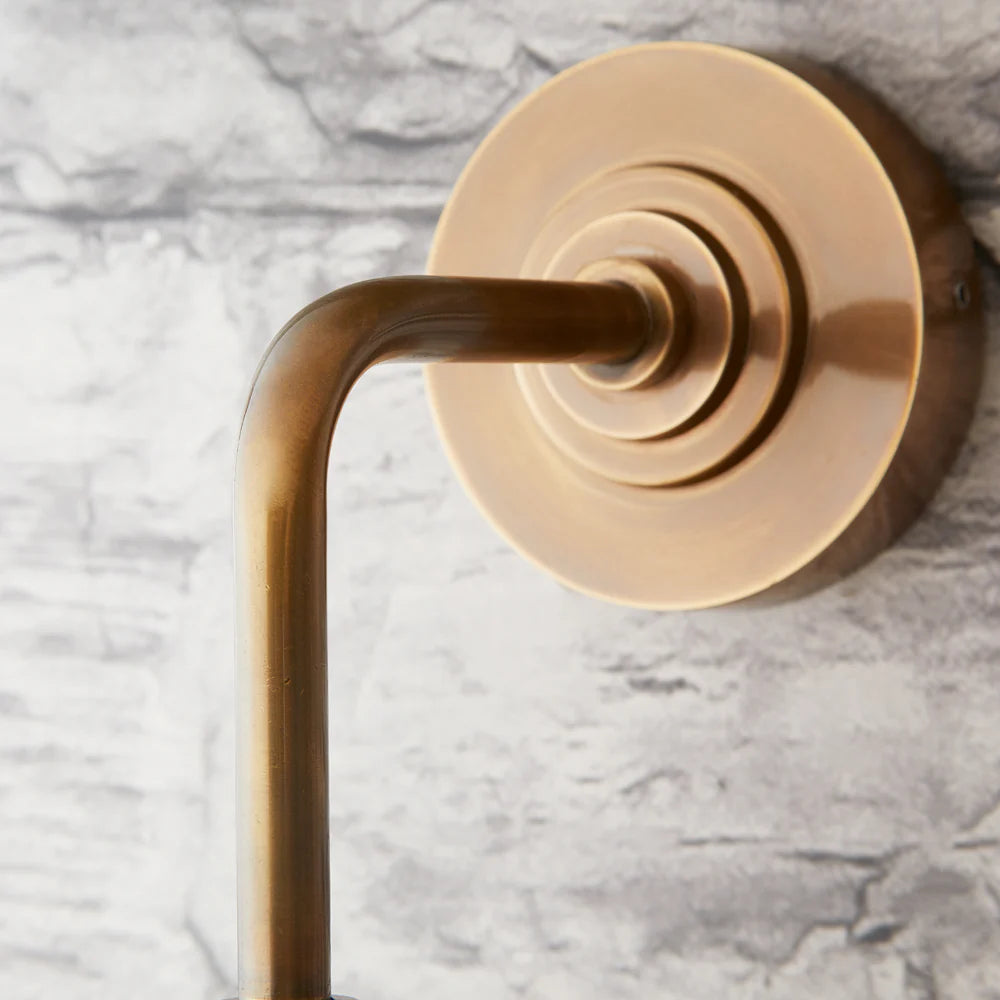 Pooky Curlew IP44 Wall Light in Antique Brass