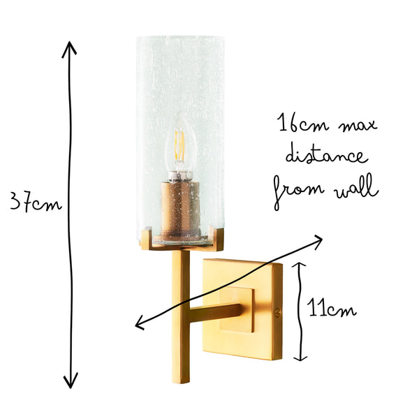 Pooky - Frank Wall Light - Brass And Glass