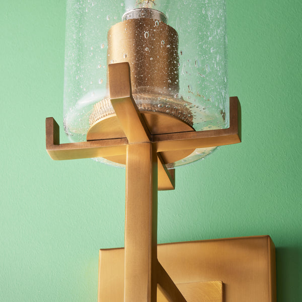 Pooky - Frank Wall Light - Brass And Glass