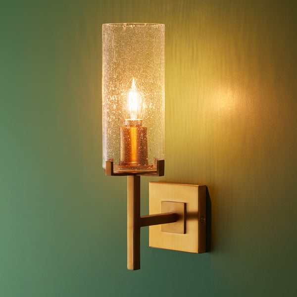Pooky - Frank Wall Light - Brass And Glass