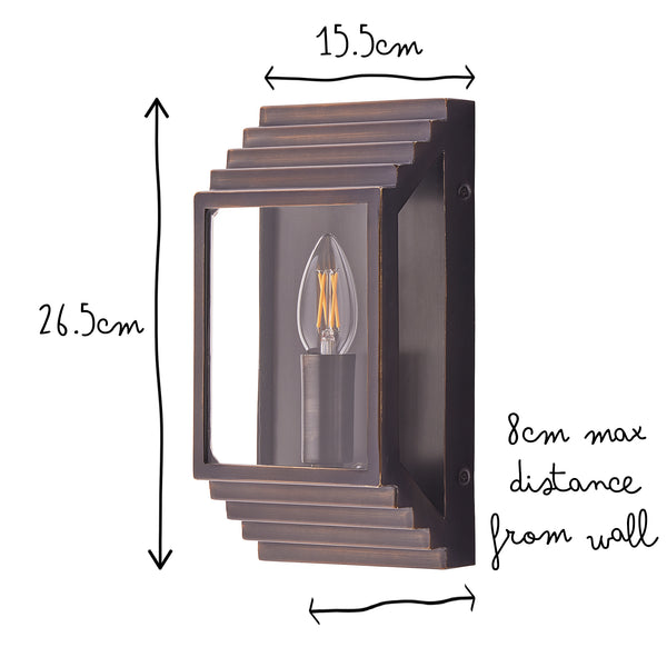Pooky - Hayle Ip44 Exterior Wall Light - Bronze