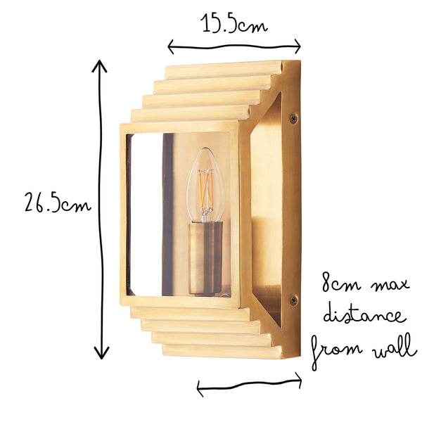 Pooky - Hayle Ip44 Exterior Wall Light - Antiqued Brass
