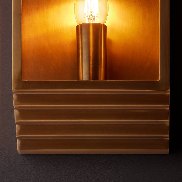 Pooky - Hayle Ip44 Exterior Wall Light - Antiqued Brass