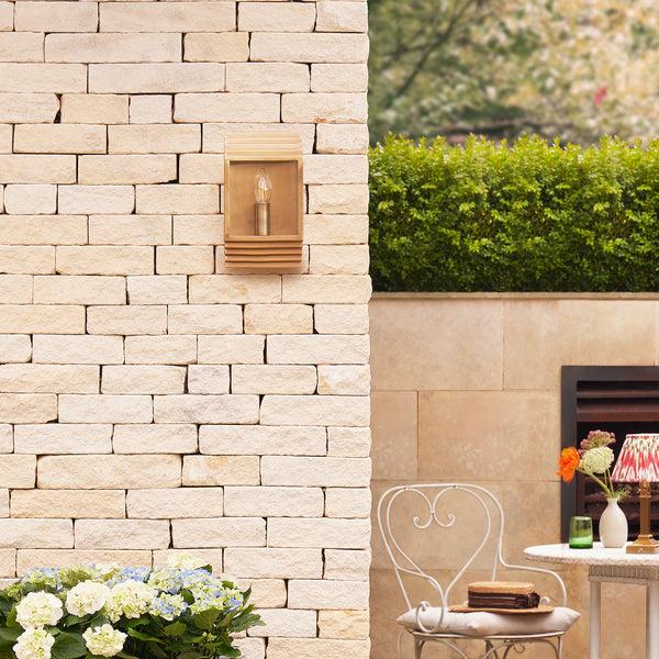 Pooky - Hayle Ip44 Exterior Wall Light - Antiqued Brass