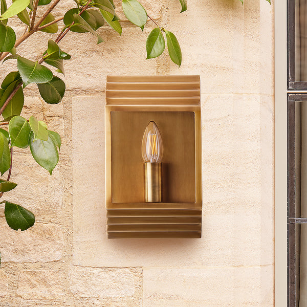 Pooky - Hayle Ip44 Exterior Wall Light - Antiqued Brass