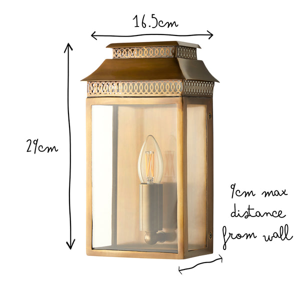 Pooky - Hastings Ip44 Exterior Wall Light - Antiqued Brass