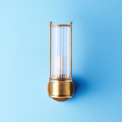 Pooky Hunter IP44 wall light in brass and glass