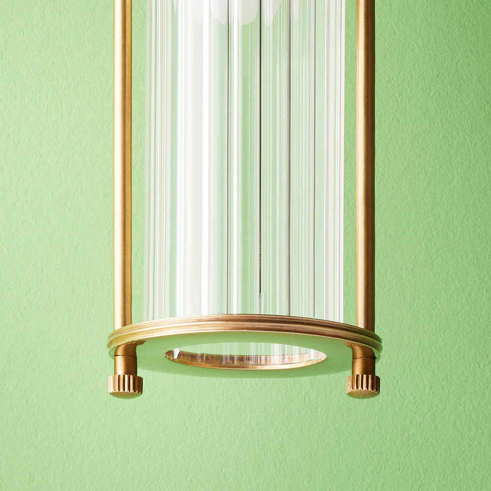 Pooky Hunter IP44 wall light in brass and glass