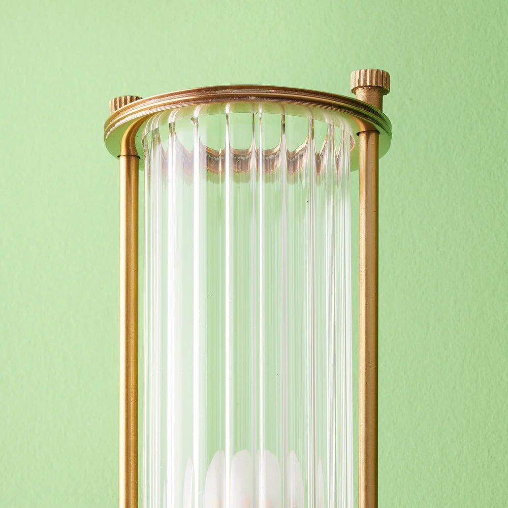 Pooky Hunter IP44 wall light in brass and glass