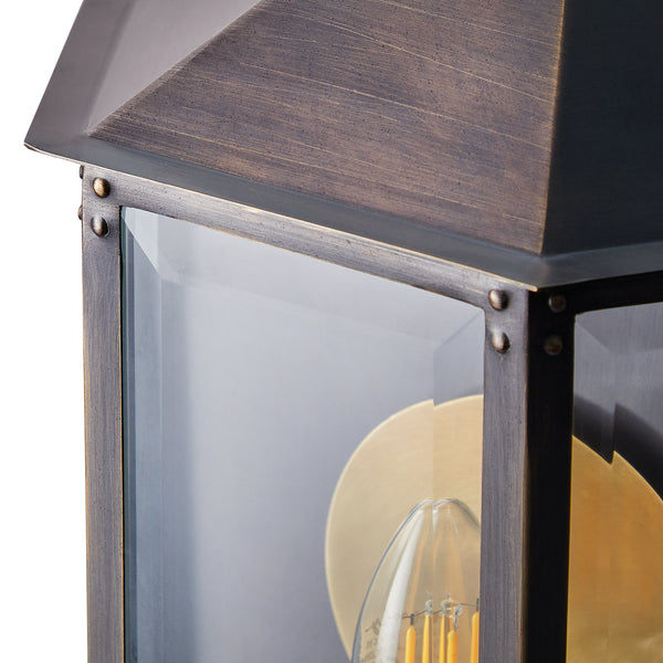 Pooky - St Ives Ip44 Exterior Wall Light - Brass Reflector - Bronze