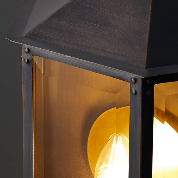Pooky - St Ives Ip44 Exterior Wall Light - Brass Reflector - Bronze