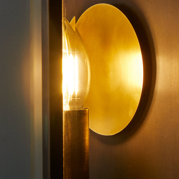 Pooky - St Ives Ip44 Exterior Wall Light - Brass Reflector - Bronze