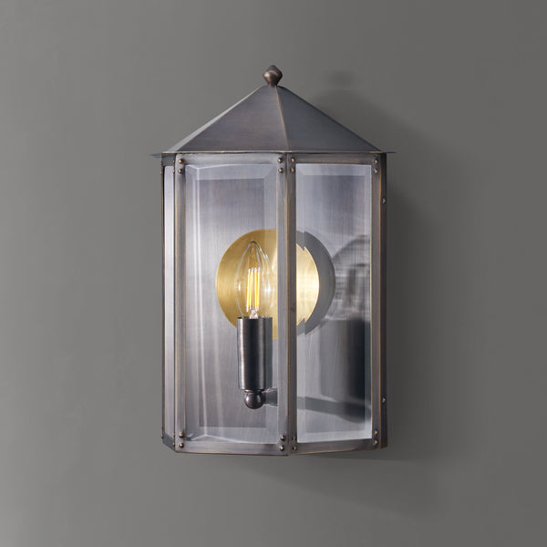 Pooky - St Ives Ip44 Exterior Wall Light - Brass Reflector - Bronze
