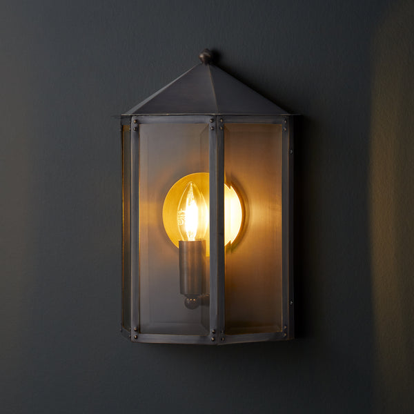 Pooky - St Ives Ip44 Exterior Wall Light - Brass Reflector - Bronze