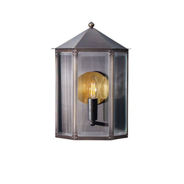 Pooky - St Ives Ip44 Exterior Wall Light - Brass Reflector - Bronze