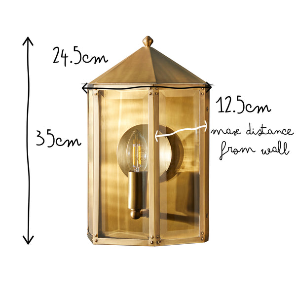 Pooky - St Ives Ip44 Exterior Wall Light - Brass Reflector - Antique Brass