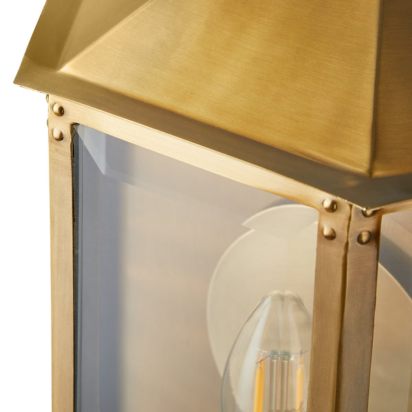 Pooky - St Ives Ip44 Exterior Wall Light - Brass Reflector - Antique Brass
