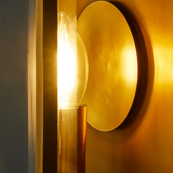 Pooky - St Ives Ip44 Exterior Wall Light - Brass Reflector - Antique Brass