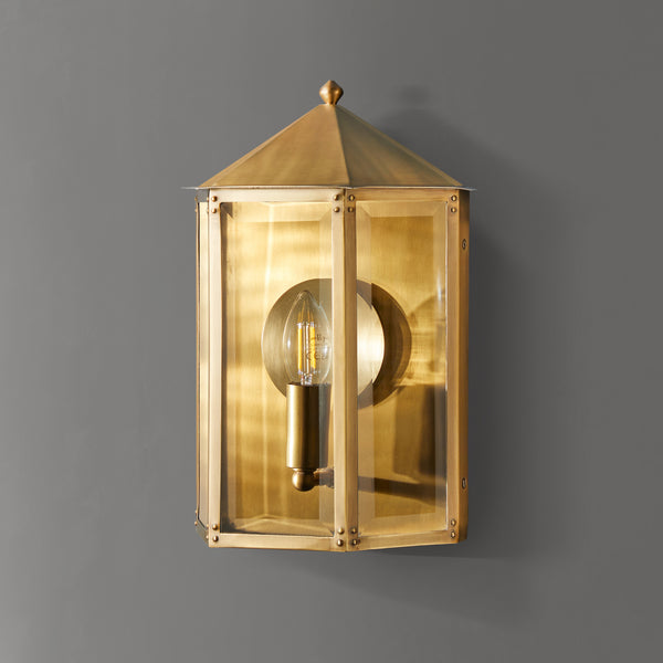 Pooky - St Ives Ip44 Exterior Wall Light - Brass Reflector - Antique Brass