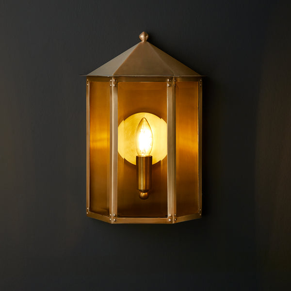 Pooky - St Ives Ip44 Exterior Wall Light - Brass Reflector - Antique Brass
