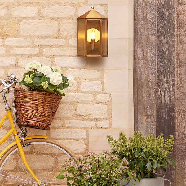 Pooky - St Ives Ip44 Exterior Wall Light - Brass Reflector - Antique Brass