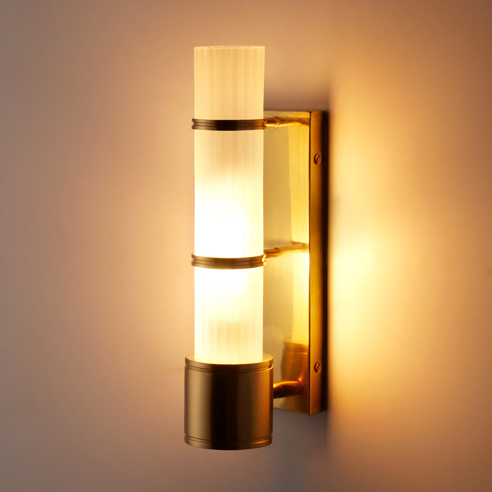 Pooky - Jet Wall Light - Brass and Frosted Glass