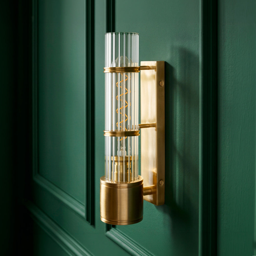 Pooky - Jet Wall Light - Brass and Clear Glass