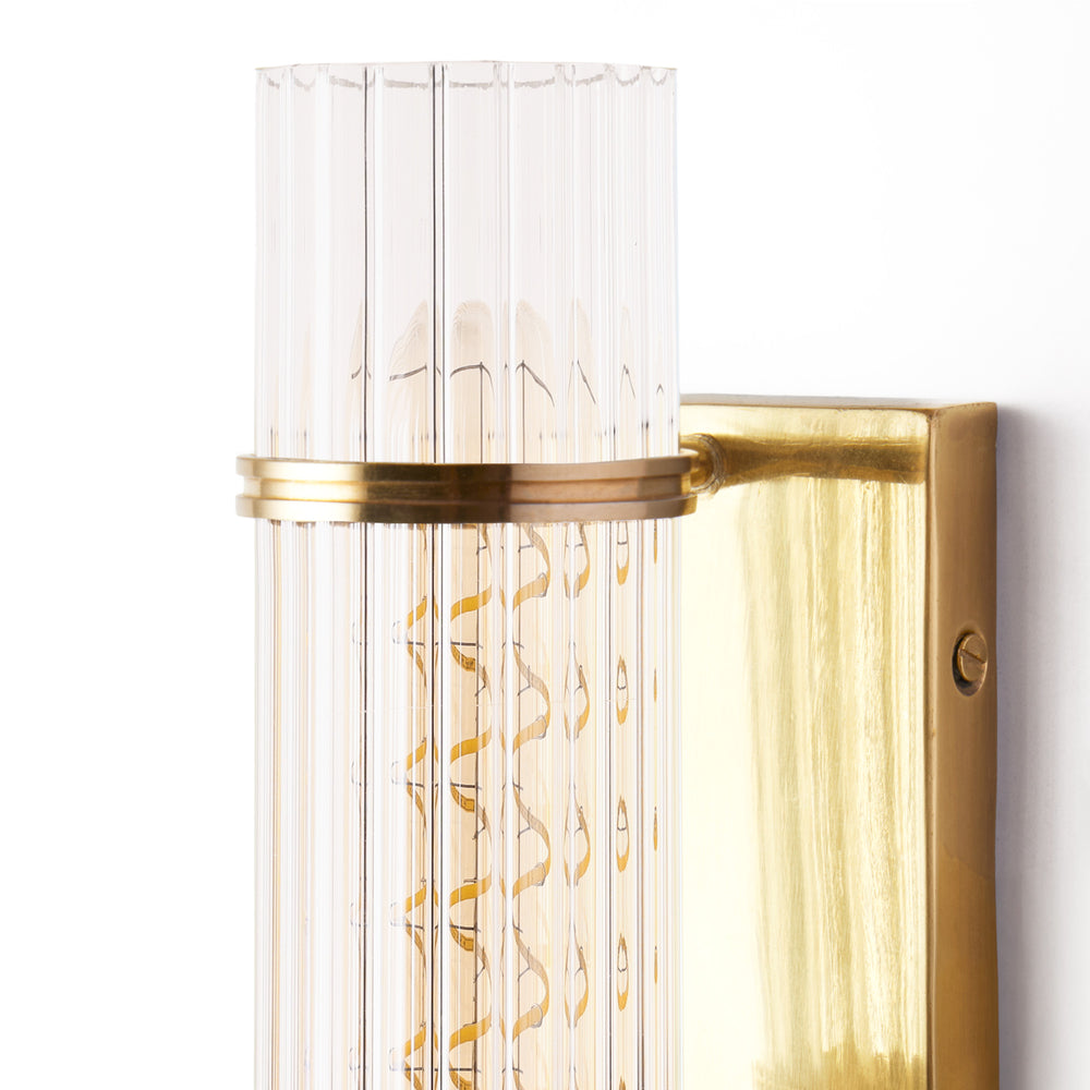 Pooky - Jet Wall Light - Brass and Clear Glass