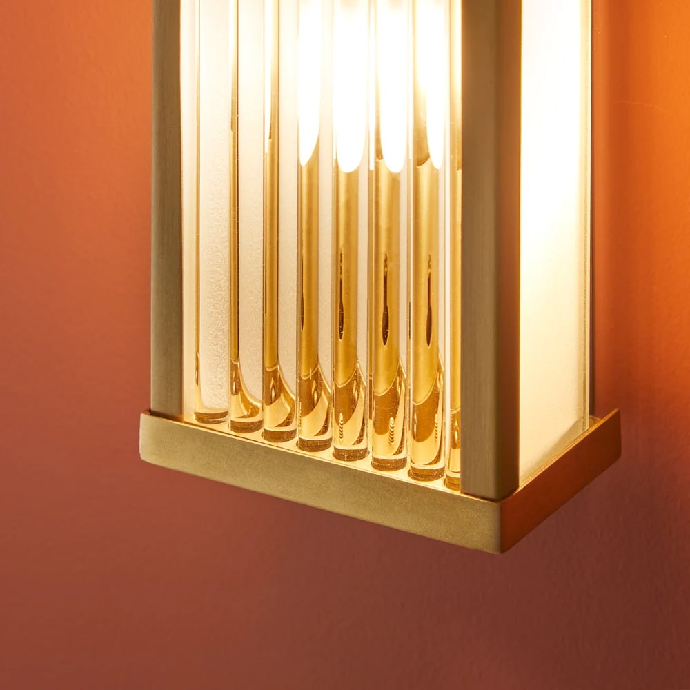 Pooky Liddle IP44 wall light with glass rods and frosted glass sides