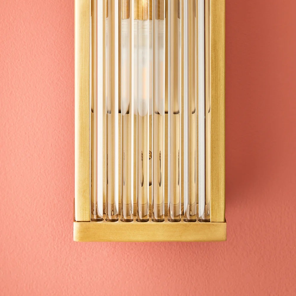 Pooky Liddle IP44 wall light with glass rods and frosted glass sides