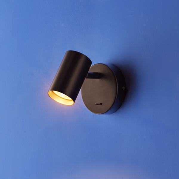 Pooky - Lewis single Wall Light - Black - With switch