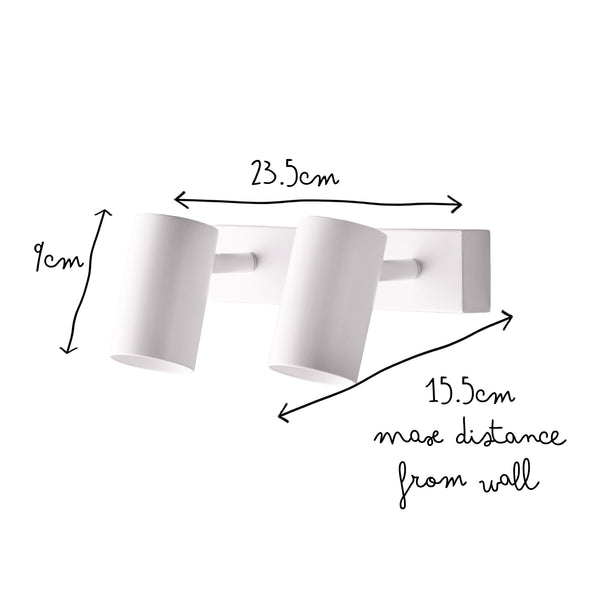 Pooky - Lewis Double Wall Spotlight - White