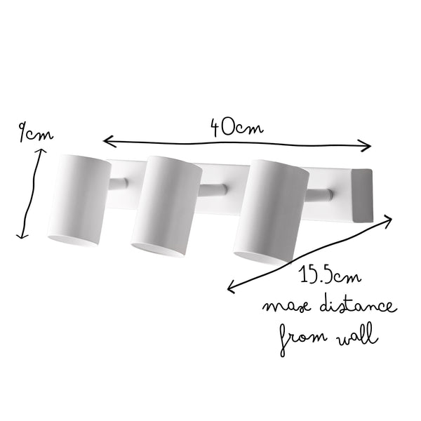 Pooky - Lewis Triple Wall Spotlight - White