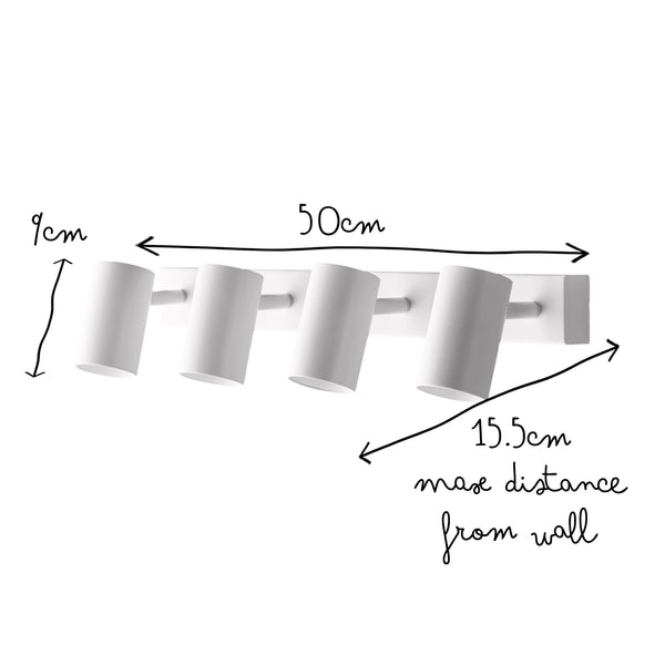 Pooky - Lewis Quadruple Wall Spotlight - White