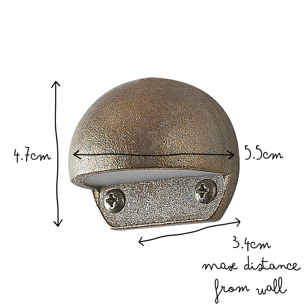 Pooky Mousehole IP65 Outdoor Path Wall Light in Aged Brass