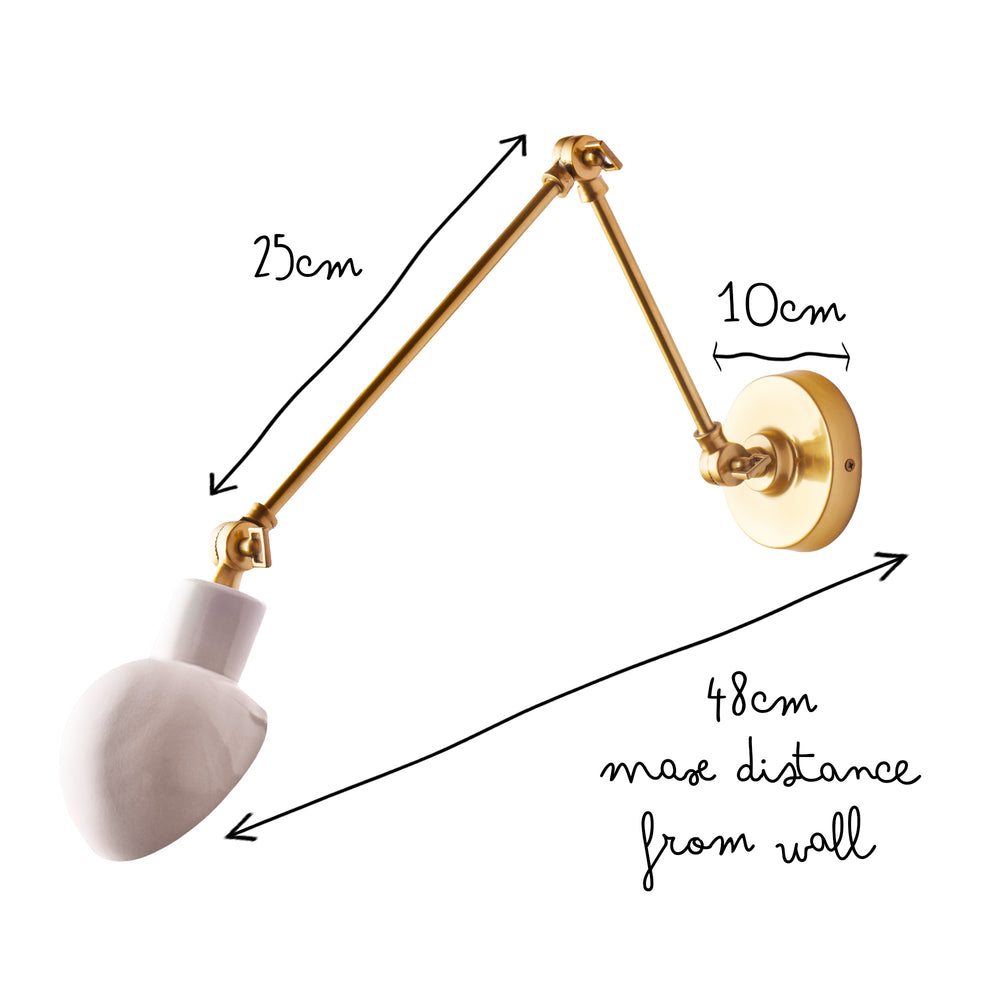 Pooky - Nova Wall Light - Brass and Stone