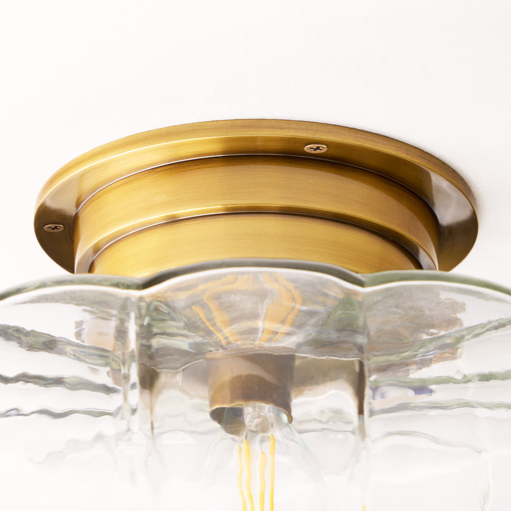 Pooky - Passi IP44 Flush Ceiling Light - Antique Brass