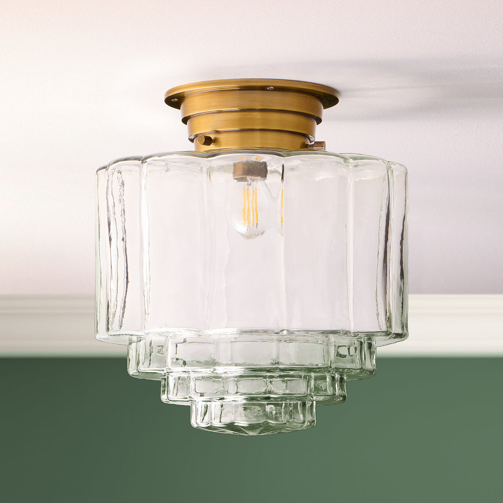 Pooky - Passi IP44 Flush Ceiling Light - Antique Brass