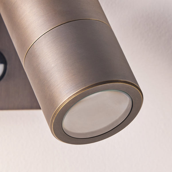 Pooky - Motion Sensor Double Portreath Ip65 Adjustable Pillar Light - Bronze